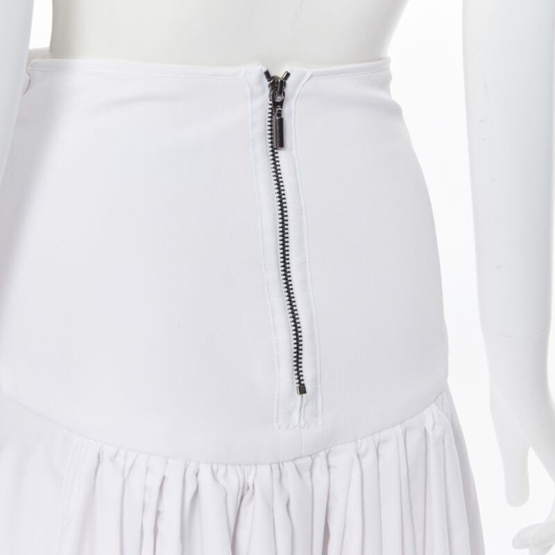 Maticevski MATICEVSKI white ruched waist band pleated flared maxi dress XS Size 26" / US 2 / IT 38 - 8 Thumbnail