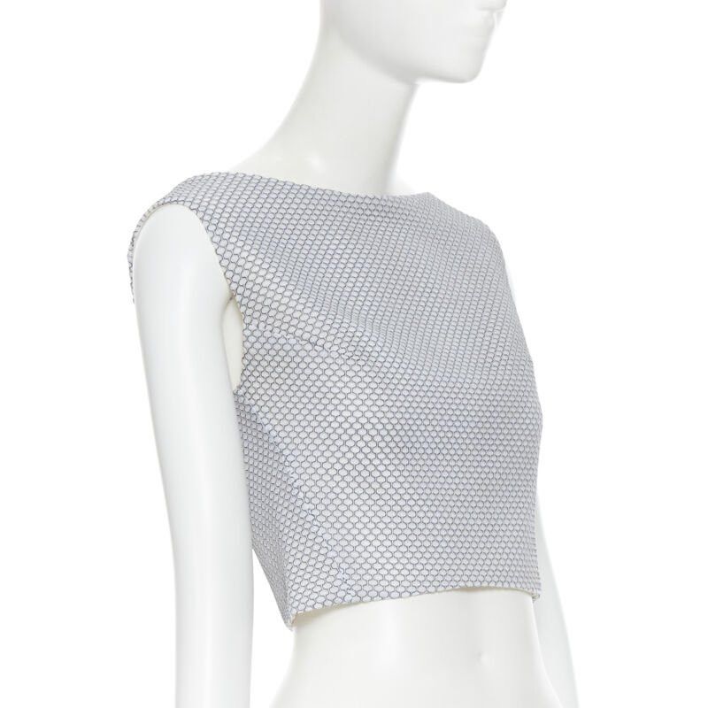Maticevski MATICEVSKI 2016 Petal Bodice honeycomb textured sleeveless crop top AU8 XS Size XS / US 0-2 / IT 36-38 - 4 Thumbnail