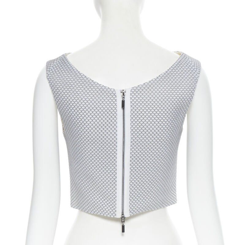 Maticevski MATICEVSKI 2016 Petal Bodice honeycomb textured sleeveless crop top AU8 XS Size XS / US 0-2 / IT 36-38 - 6 Thumbnail