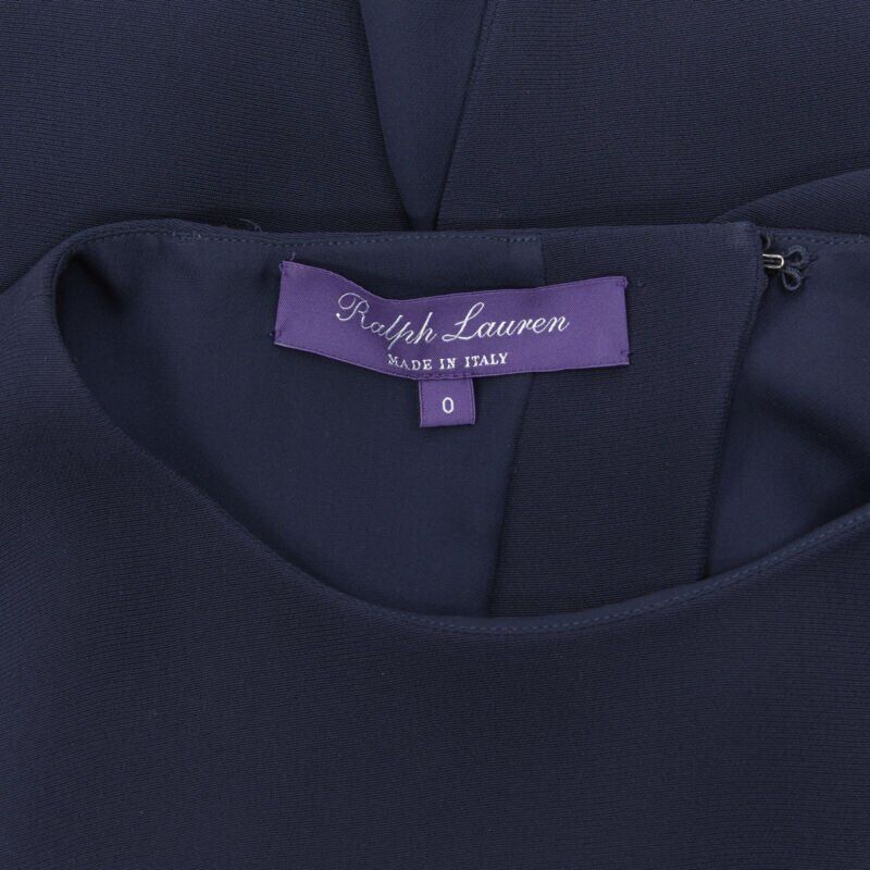 Ralph Lauren RALPH LAUREN Purple Collection navy blue viscose crepe 3/4 sleeve top US0 XS Size XS / US 0-2 / IT 36-38 - 8 Thumbnail