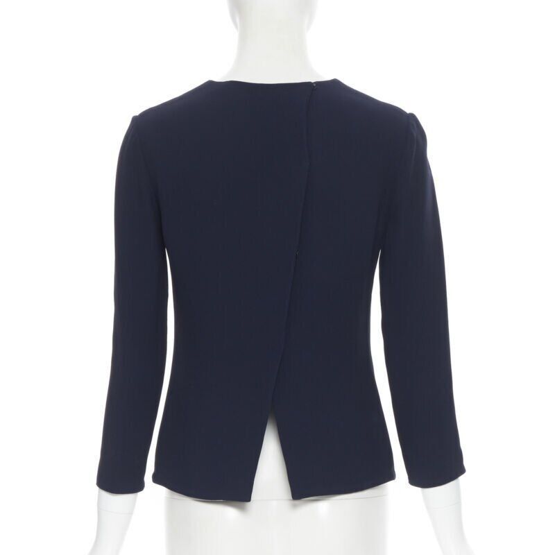 Ralph Lauren RALPH LAUREN Purple Collection navy blue viscose crepe 3/4 sleeve top US0 XS Size XS / US 0-2 / IT 36-38 - 5 Thumbnail