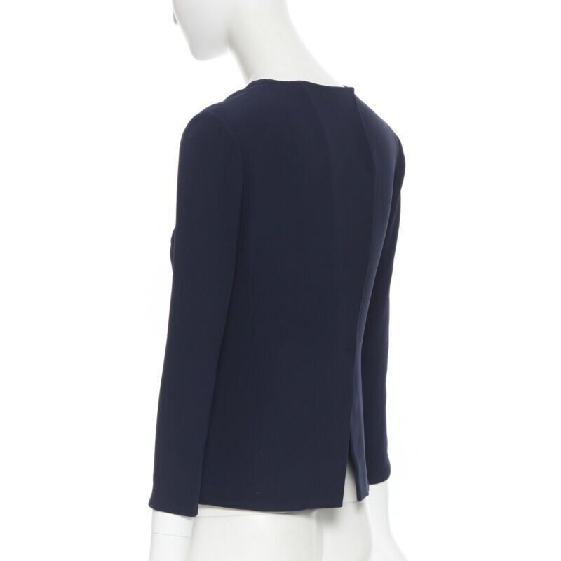 Ralph Lauren RALPH LAUREN Purple Collection navy blue viscose crepe 3/4 sleeve top US0 XS Size XS / US 0-2 / IT 36-38 - 6 Thumbnail