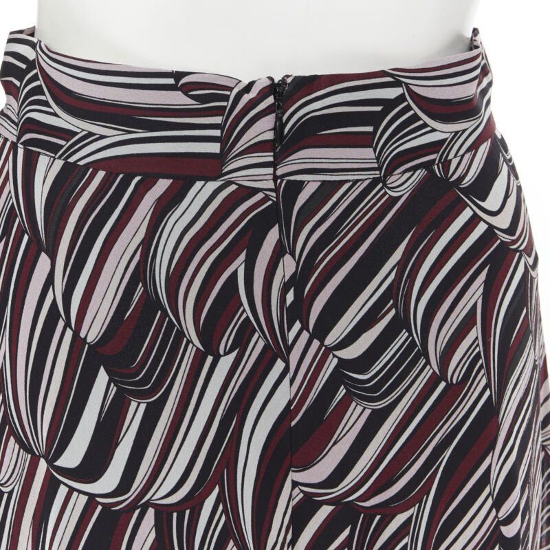 Giambattista Valli GIAMBATTISTA VALLI black red tropical pattern 100% silk midi skirt IT38 XS Size 26" / US 2 / IT 38 - 8 Thumbnail