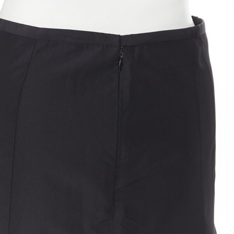 Ralph Lauren RALPH LAUREN black pleated hem A-line knee length skirt work US2 XS Size 26" / US 2 / IT 38 - 8 Thumbnail