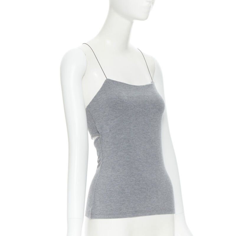 T by Alexander Wang T BY ALEXANDER WANG grey cotton jersey wire spaghetti strap cami tank top XS Size XS / US 0-2 / IT 36-38 - 3 Thumbnail