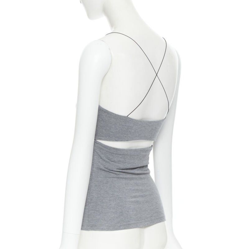 T by Alexander Wang T BY ALEXANDER WANG grey cotton jersey wire spaghetti strap cami tank top XS Size XS / US 0-2 / IT 36-38 - 6 Thumbnail