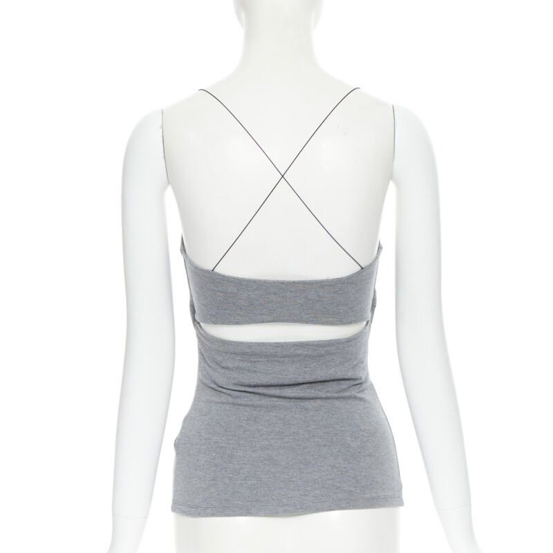 T by Alexander Wang T BY ALEXANDER WANG grey cotton jersey wire spaghetti strap cami tank top XS Size XS / US 0-2 / IT 36-38 - 5 Thumbnail