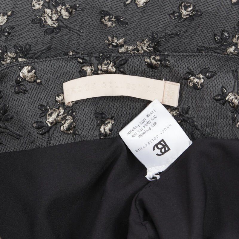 Brock Collection BROCK COLLECTION grey floral cloque front dart knee length pencil skirt Us0 XS Size 25" / US 0 / IT 36 - 9 Thumbnail