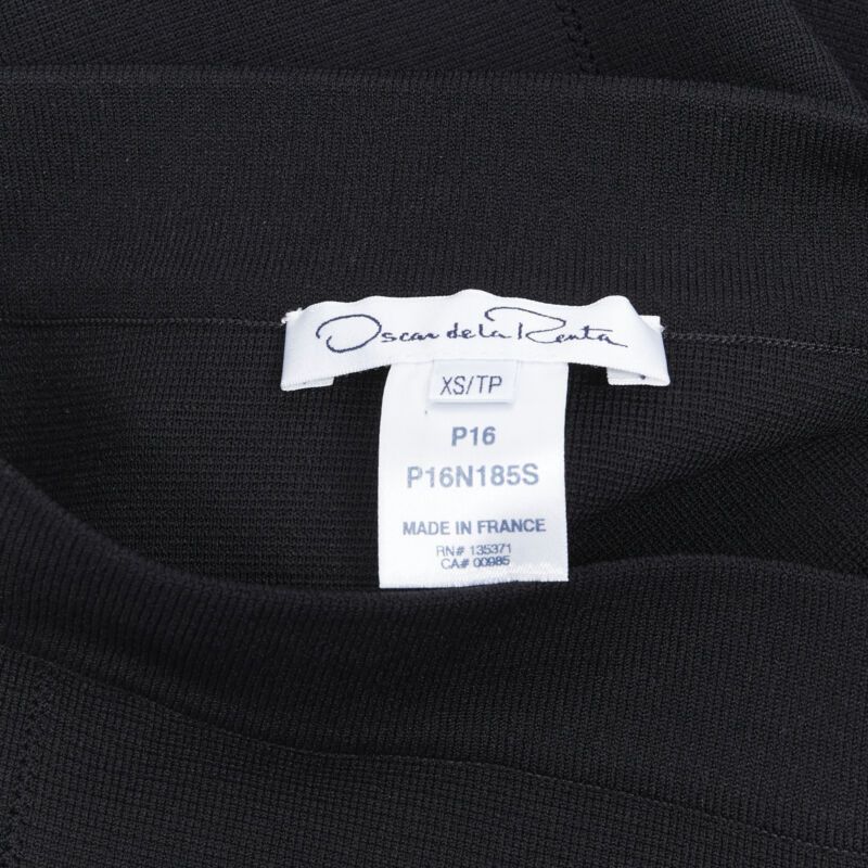 Oscar De La Renta OSCAR DE LA RENTA 2016 black viscose knit knee length bodycon pencil skirt XS Size 26" / US 2 / IT 38 - 8 Thumbnail