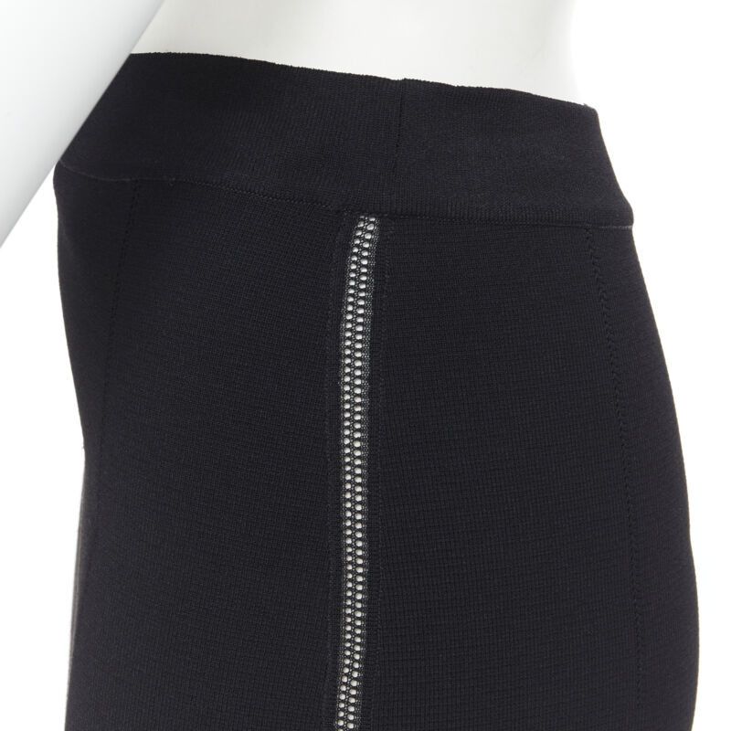 Oscar De La Renta OSCAR DE LA RENTA 2016 black viscose knit knee length bodycon pencil skirt XS Size 26" / US 2 / IT 38 - 2 Thumbnail