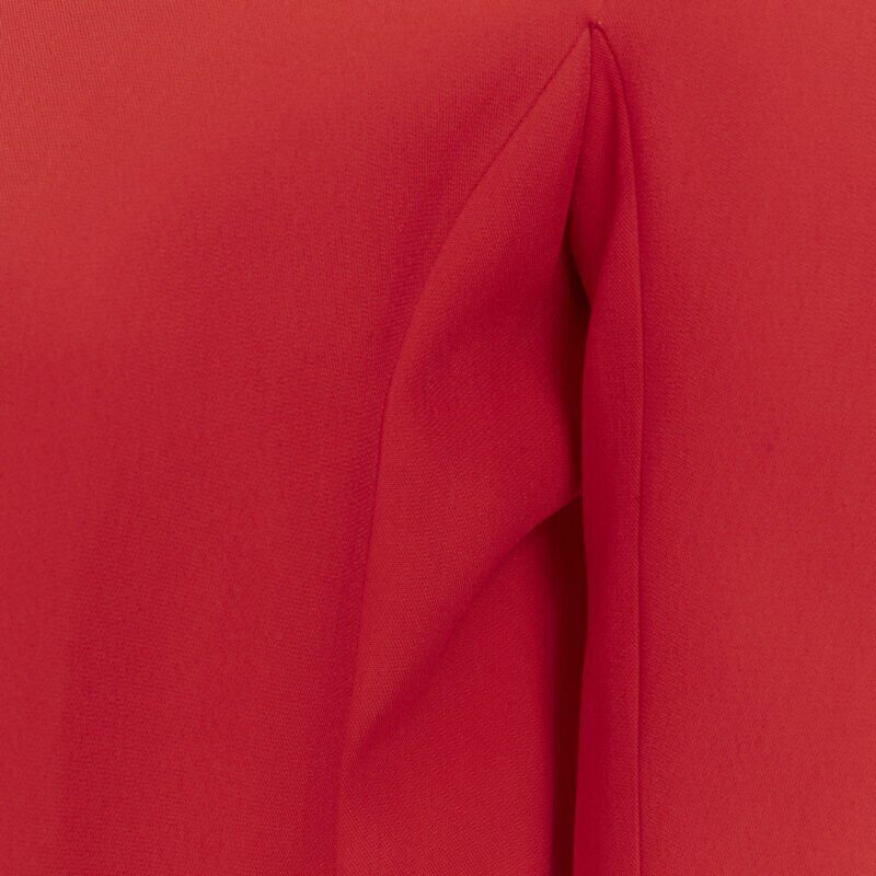 Ralph Lauren RALPH LAUREN red viscose crepe silk lined mock neck 3/4 sleeve top US0 XS Size XS / US 0-2 / IT 36-38 - 9 Thumbnail