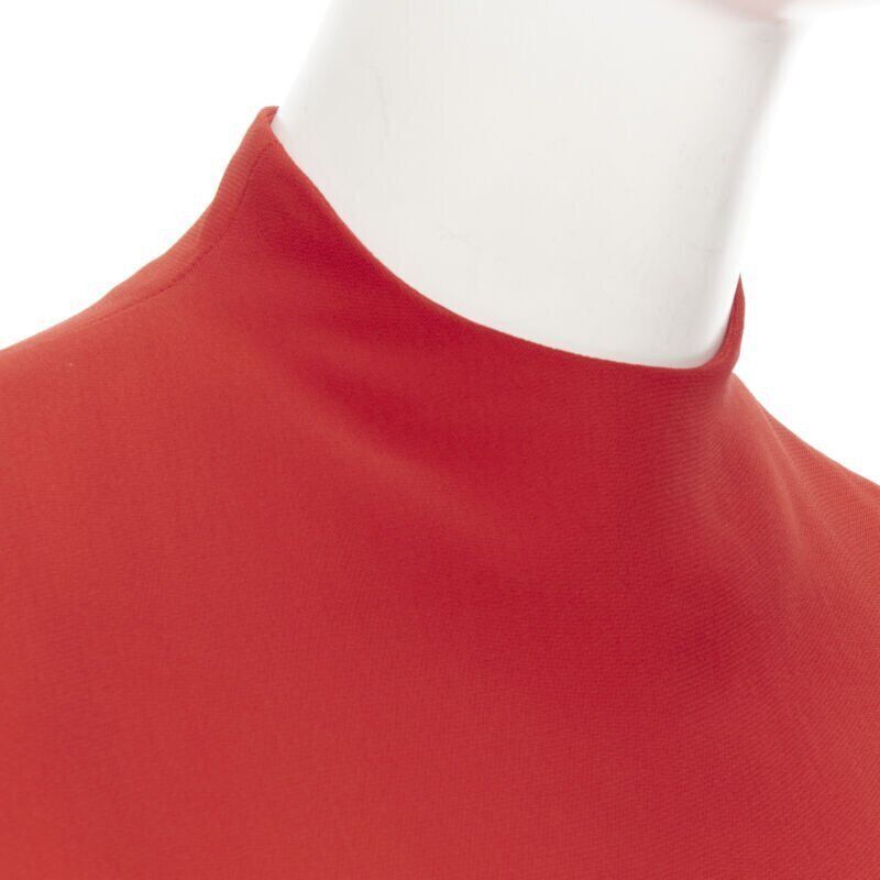 Ralph Lauren RALPH LAUREN red viscose crepe silk lined mock neck 3/4 sleeve top US0 XS Size XS / US 0-2 / IT 36-38 - 2 Thumbnail