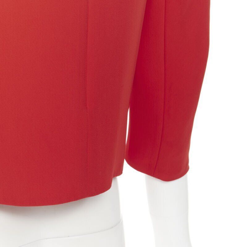 Ralph Lauren RALPH LAUREN red viscose crepe silk lined mock neck 3/4 sleeve top US0 XS Size XS / US 0-2 / IT 36-38 - 8 Thumbnail