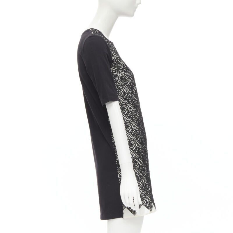 Giambattista Valli GIAMBATTISTA VALLI geometric jacquard front black cotton t-shirt dress XXS Size XXS / US 00 / IT 34 - 4 Thumbnail