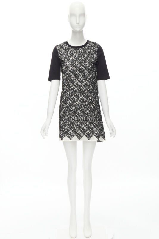 Giambattista Valli GIAMBATTISTA VALLI geometric jacquard front black cotton t-shirt dress XXS Size XXS / US 00 / IT 34 - 11 Thumbnail
