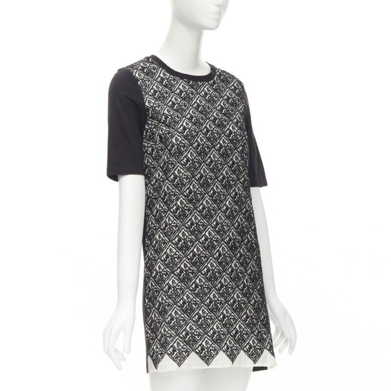 Giambattista Valli GIAMBATTISTA VALLI geometric jacquard front black cotton t-shirt dress XXS Size XXS / US 00 / IT 34 - 3 Thumbnail