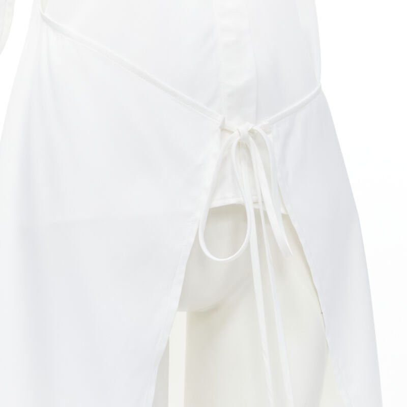Rosetta Getty ROSETTA GETTY white viscose long sleeve high low train hem shirt top US2 XS Size S / US 4 / IT 40 - 2 Thumbnail