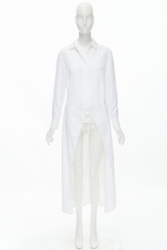 Rosetta Getty ROSETTA GETTY white viscose long sleeve high low train hem shirt top US2 XS Size S / US 4 / IT 40 - 10 Thumbnail