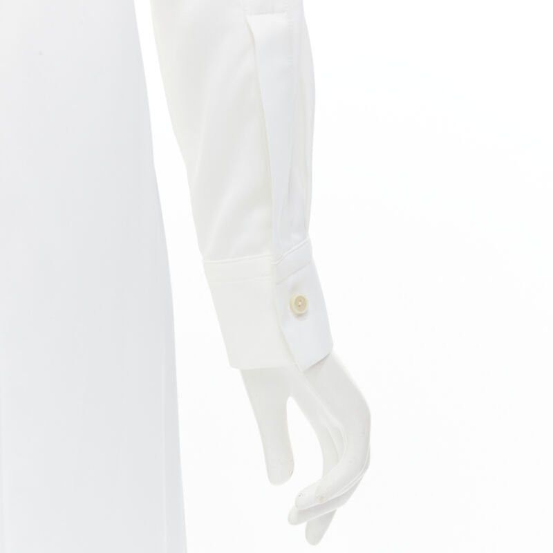 Rosetta Getty ROSETTA GETTY white viscose long sleeve high low train hem shirt top US2 XS Size S / US 4 / IT 40 - 8 Thumbnail