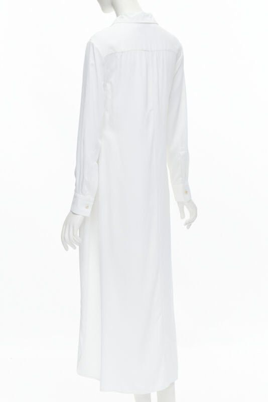 Rosetta Getty ROSETTA GETTY white viscose long sleeve high low train hem shirt top US2 XS Size S / US 4 / IT 40 - 6 Thumbnail