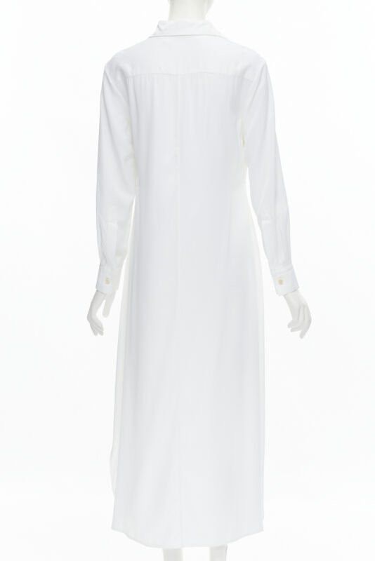 Rosetta Getty ROSETTA GETTY white viscose long sleeve high low train hem shirt top US2 XS Size S / US 4 / IT 40 - 5 Thumbnail