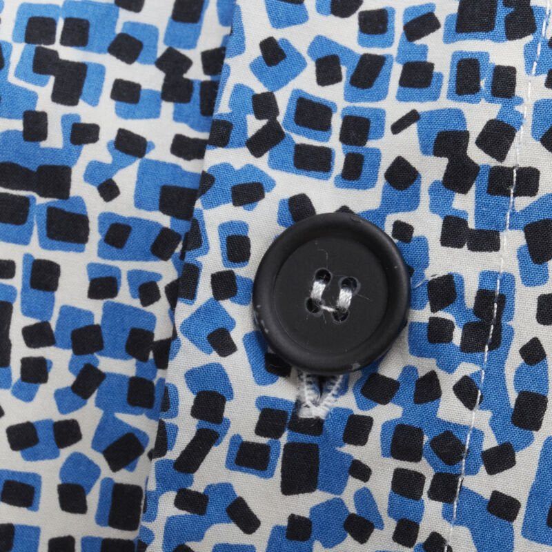 Bottega Veneta BOTTEGA VENETA blue speckle print camp collar short sleeve boxy cotton shirt S Size M / US 6-8 / IT 42-44 - 9 Thumbnail