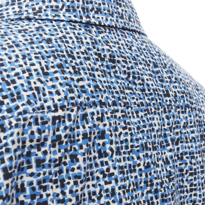Bottega Veneta BOTTEGA VENETA blue speckle print camp collar short sleeve boxy cotton shirt S Size M / US 6-8 / IT 42-44 - 8 Thumbnail