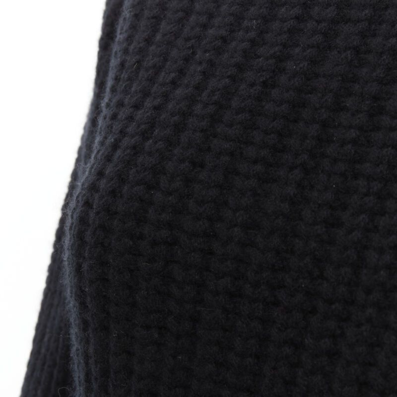 Maison Kitsune MAISON KITSUNE black 100% lambs wool chunky knit high neck sweater S Size S / US 4 / IT 40 - 7 Thumbnail