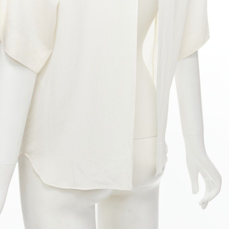 Chloe CHLOE 100% silk milk white split open back short sleeve top FR34 XS Size XS / US 0-2 / IT 36-38 - 2 Thumbnail