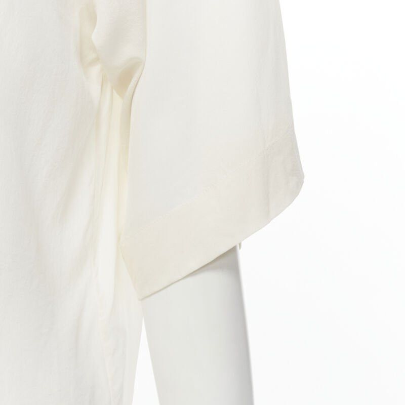 Chloe CHLOE 100% silk milk white split open back short sleeve top FR34 XS Size XS / US 0-2 / IT 36-38 - 8 Thumbnail