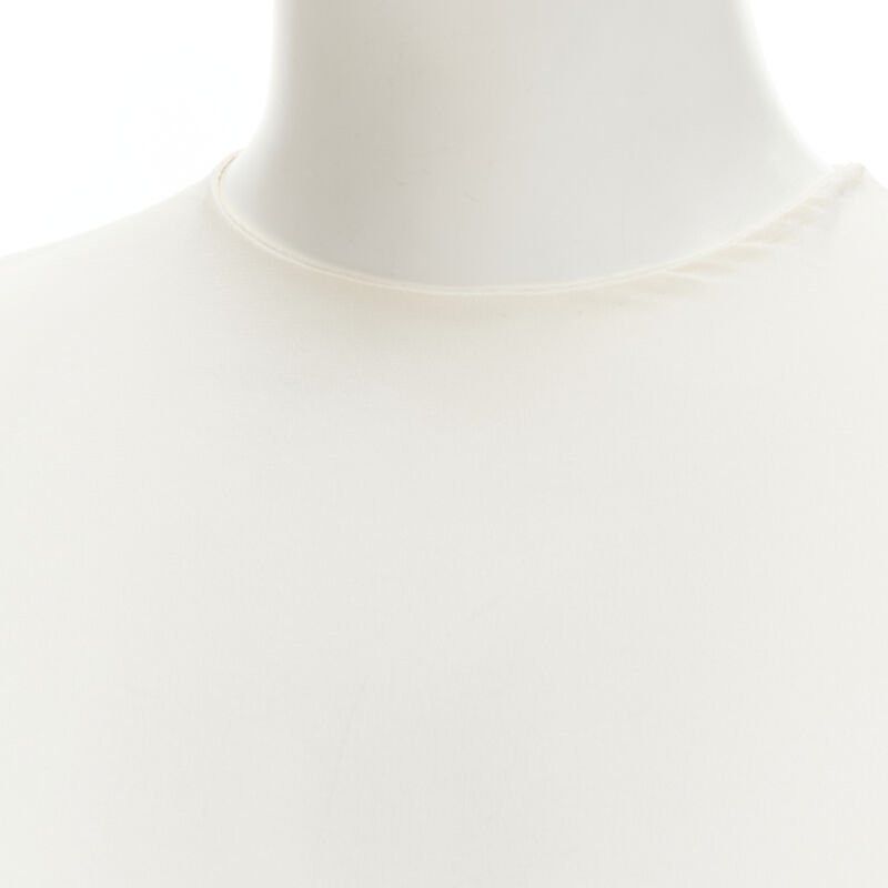 Chloe CHLOE 100% silk milk white split open back short sleeve top FR34 XS Size XS / US 0-2 / IT 36-38 - 7 Thumbnail
