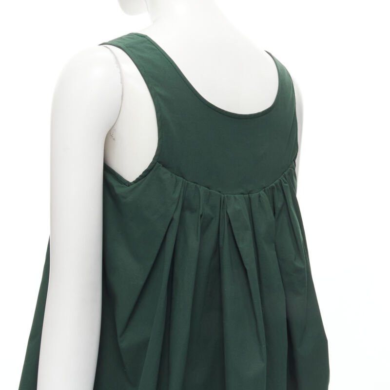 Rochas ROCHAS dark green cotton blend flared back vest wide leg pants FR38 S Size 27" / US 4 / IT 40 - 2 Thumbnail