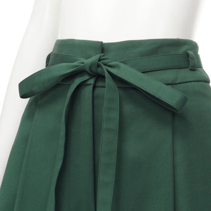 Rochas ROCHAS dark green cotton blend flared back vest wide leg pants FR38 S Size 27" / US 4 / IT 40 - 10 Thumbnail