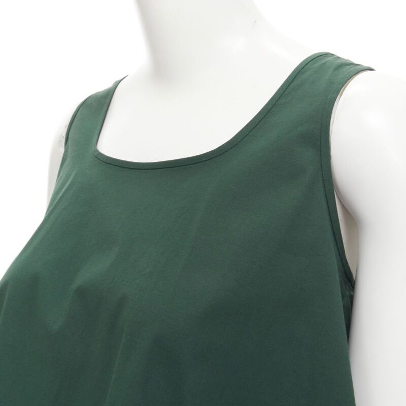 Rochas ROCHAS dark green cotton blend flared back vest wide leg pants FR38 S Size 27" / US 4 / IT 40 - 7 Thumbnail
