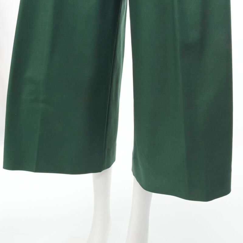 Rochas ROCHAS dark green cotton blend flared back vest wide leg pants FR38 S Size 27" / US 4 / IT 40 - 11 Thumbnail