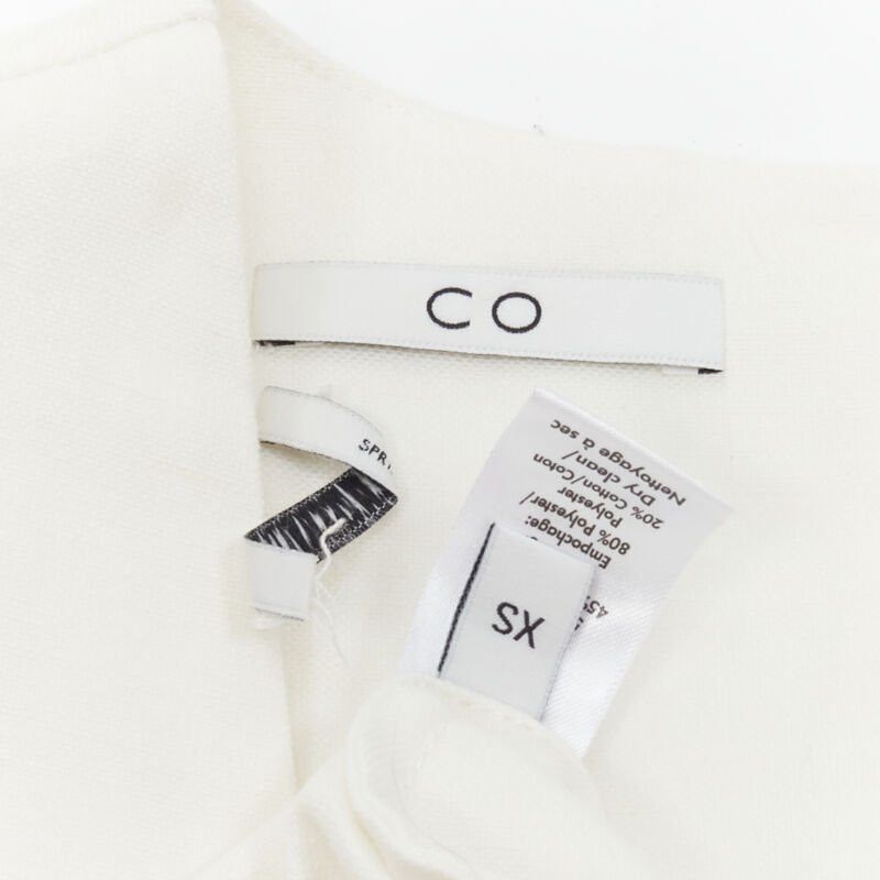 CO CO Collection white linen cotton sleeveless V-neck A-line flared maxi dress XS Size XS / US 0-2 / IT 36-38 - 8 Thumbnail
