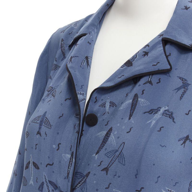 Valentino VALENTINO 100% silk 2017 Garden of Early Delights Corpora silk blue shirt S Size S / US 4 / IT 40 - 2 Thumbnail