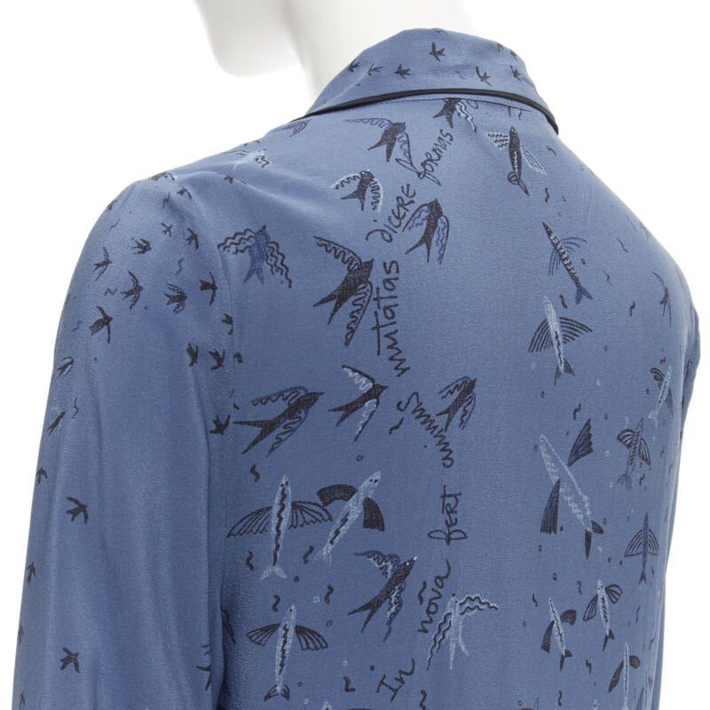 Valentino VALENTINO 100% silk 2017 Garden of Early Delights Corpora silk blue shirt S Size S / US 4 / IT 40 - 8 Thumbnail