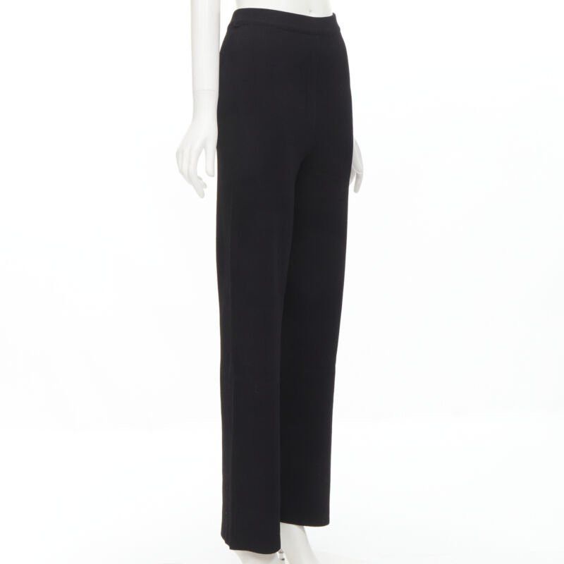 Nanushka NANUSHKA black viscose nylon knitted wide leg pants S Size 26" / US 2 / IT 38 - 3 Thumbnail