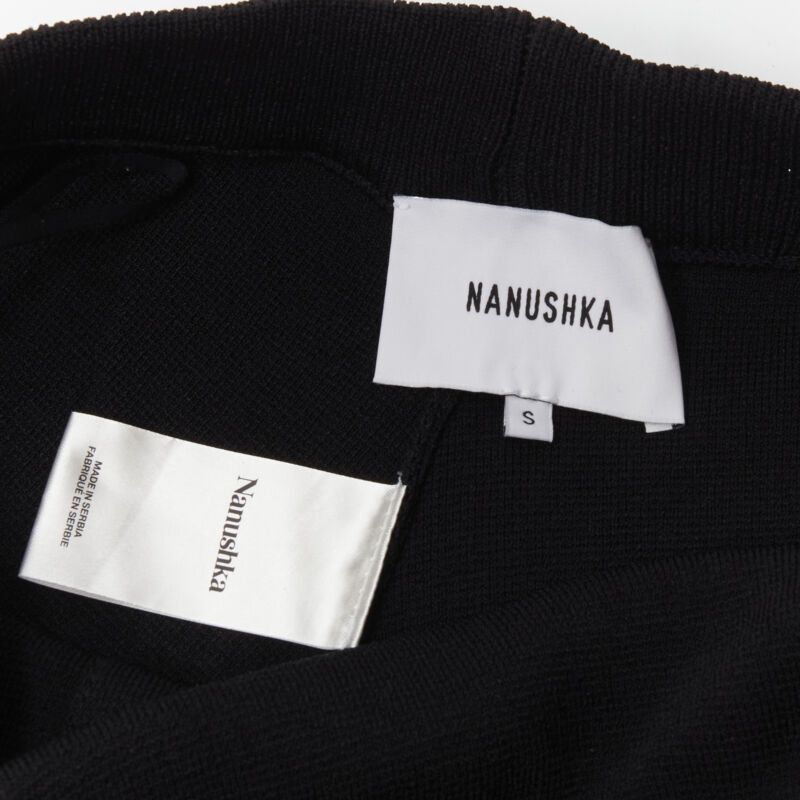 Nanushka NANUSHKA black viscose nylon knitted wide leg pants S Size 26" / US 2 / IT 38 - 8 Thumbnail