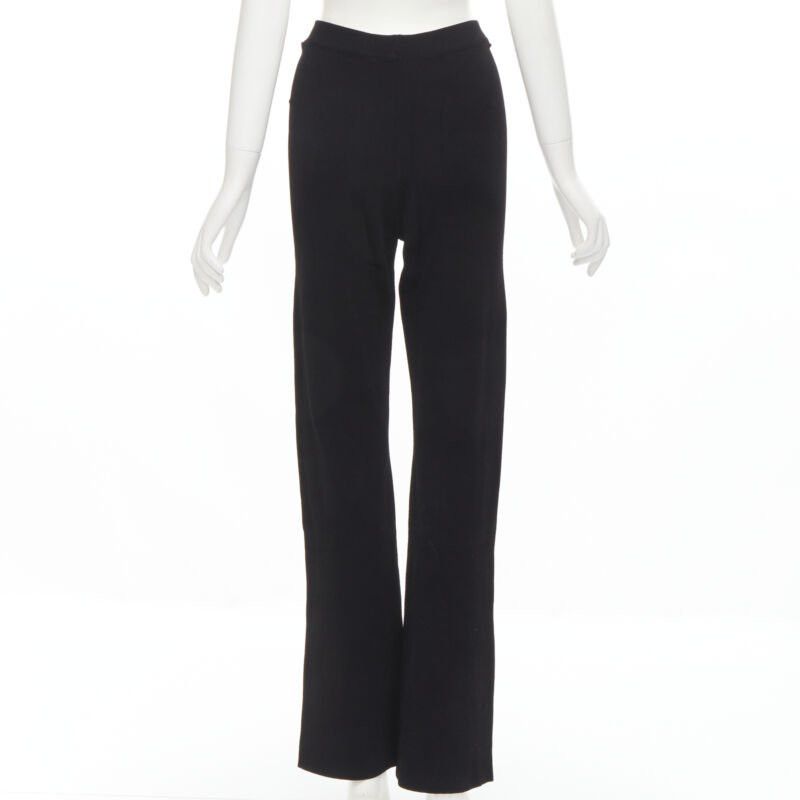 Nanushka NANUSHKA black viscose nylon knitted wide leg pants S Size 26" / US 2 / IT 38 - 5 Thumbnail