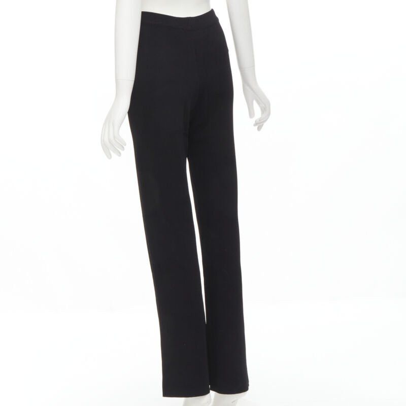 Nanushka NANUSHKA black viscose nylon knitted wide leg pants S Size 26" / US 2 / IT 38 - 6 Thumbnail
