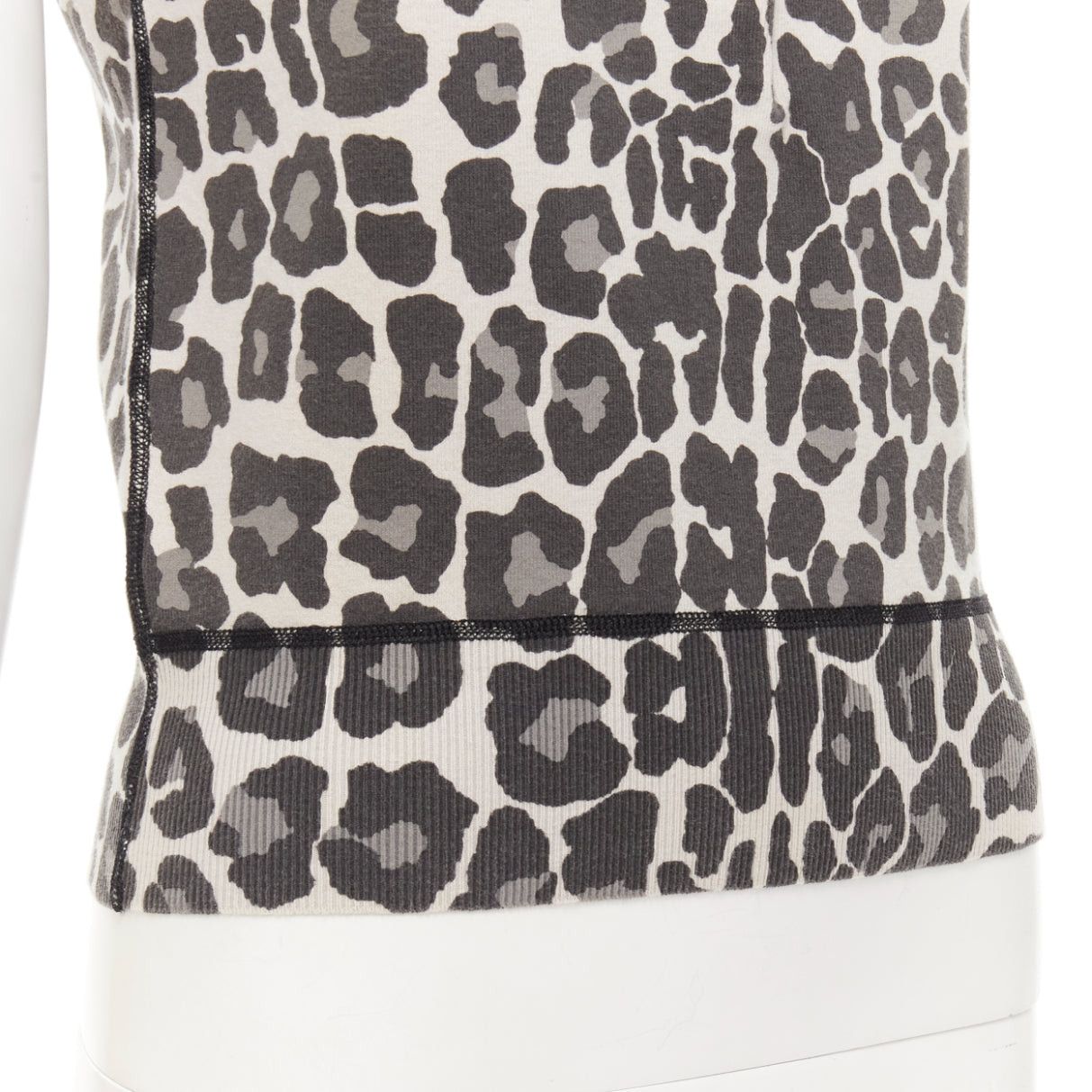Bottega Veneta BOTTEGA VENETA grey leopard print cotton blend half button top IT38 XS Size XS / US 0-2 / IT 36-38 - 9 Thumbnail