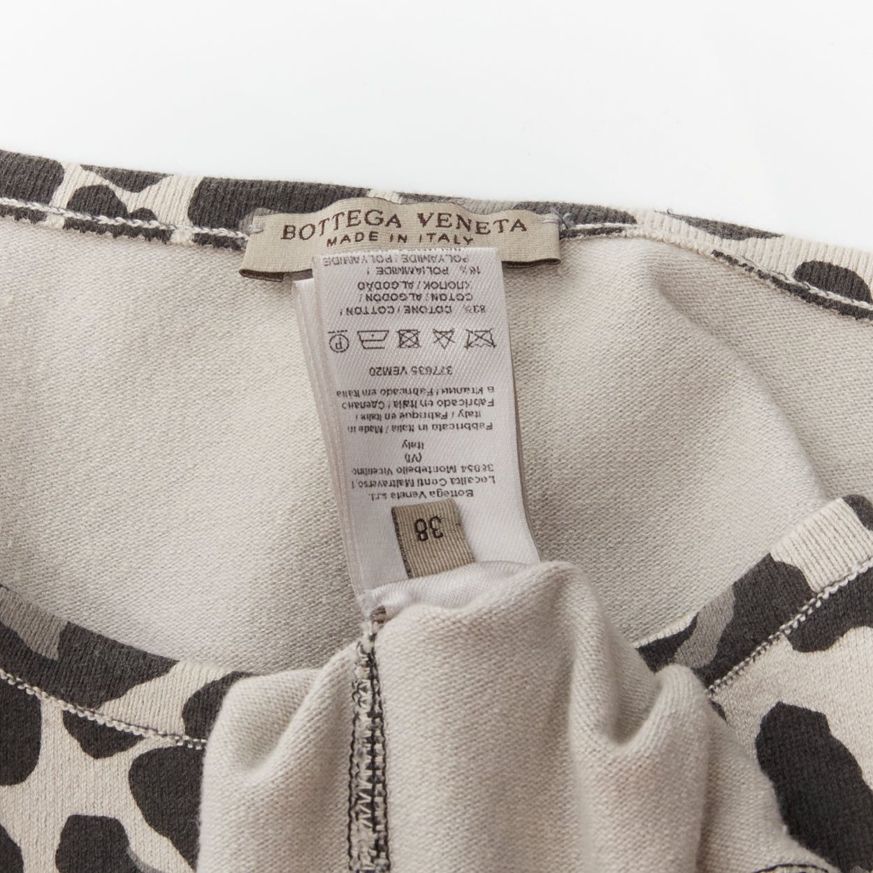 Bottega Veneta BOTTEGA VENETA grey leopard print cotton blend half button top IT38 XS Size XS / US 0-2 / IT 36-38 - 10 Thumbnail