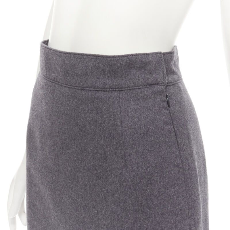 Oscar De La Renta OSCAR DE LA RENTA grey wool double layered hem pencil skirt US2 XS Size 26" / US 2 / IT 38 - 7 Thumbnail