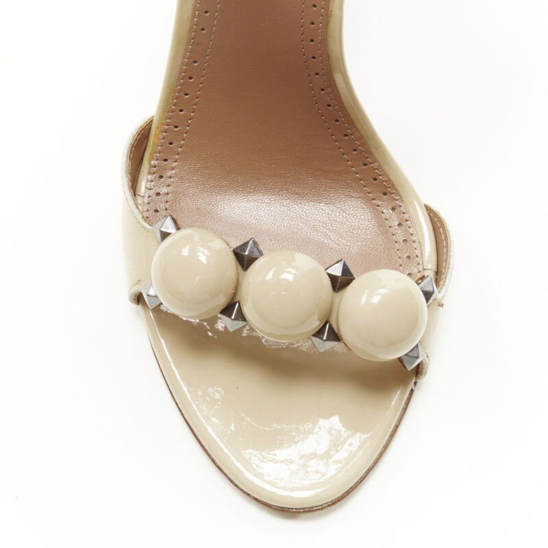 Alaia ALAIA La Bombe ball embellished studded nude patent high heel sandal EU37.5 Size US 7.5 / IT 37.5 - 7 Thumbnail