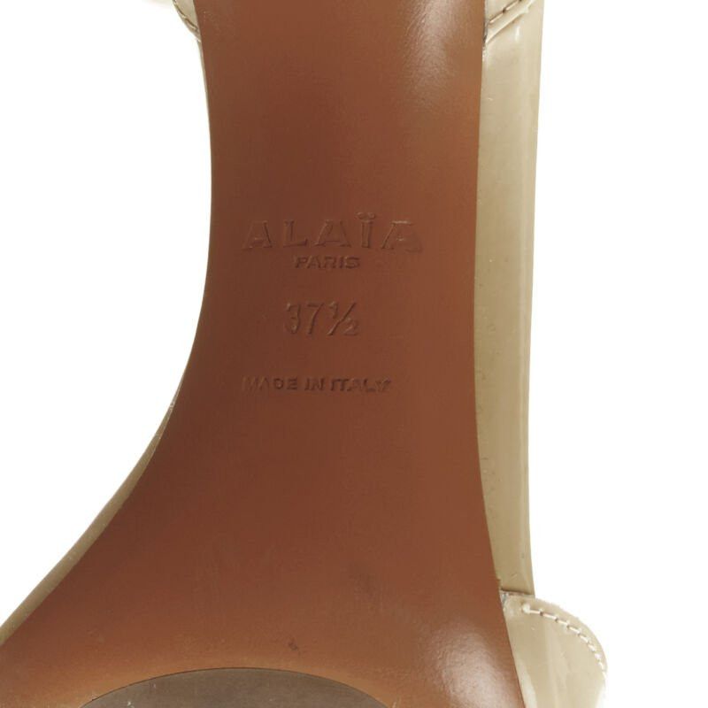 Alaia ALAIA La Bombe ball embellished studded nude patent high heel sandal EU37.5 Size US 7.5 / IT 37.5 - 11 Thumbnail