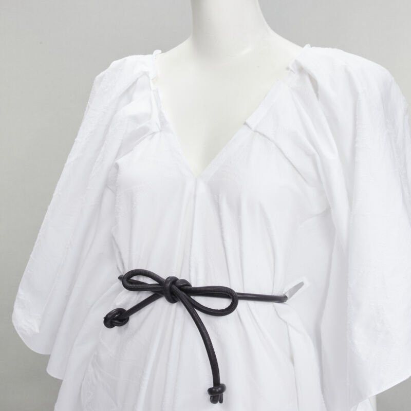 Roland Mouret new ROLAND MOURET 2021 Lange white needlepoint poplin leather cord belt dress XS Size XS / US 0-2 / IT 36-38 - 2 Thumbnail