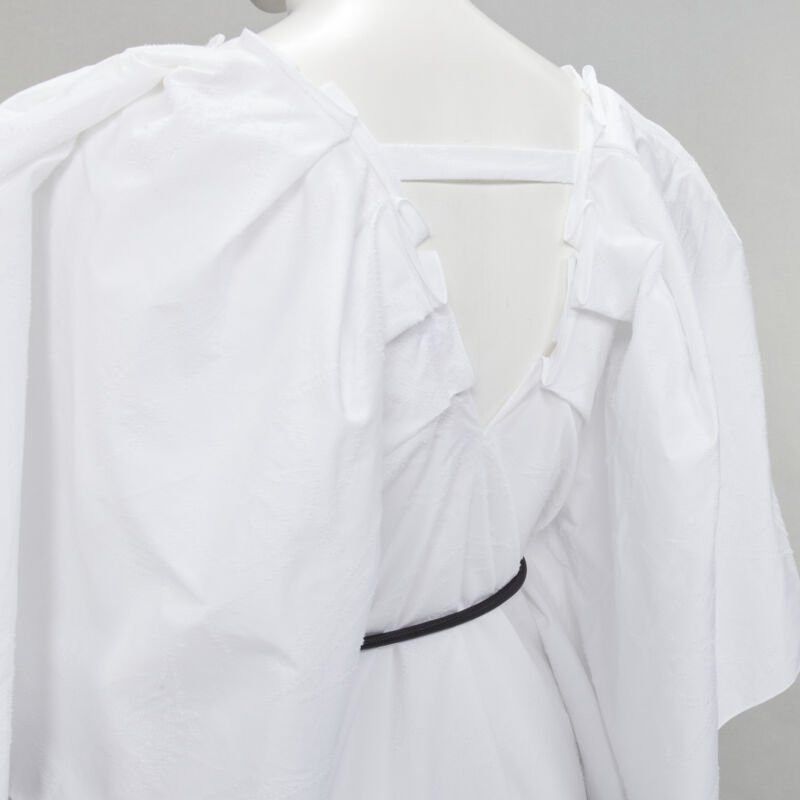 Roland Mouret new ROLAND MOURET 2021 Lange white needlepoint poplin leather cord belt dress XS Size XS / US 0-2 / IT 36-38 - 7 Thumbnail