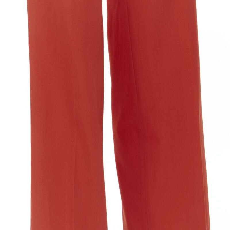 Bottega Veneta BOTTEGA VENETA 100% wool nude beige red colorblocked wide leg pants IT38 XS Size 26" / US 2 / IT 38 - 8 Thumbnail